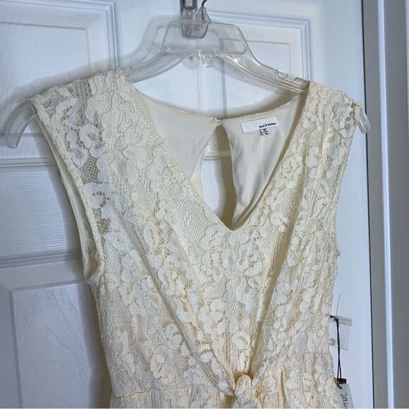 JUNE & HUDSON IVORY HI LOW SLEEVELESS LACE DRESS Size Medium - Picture 5 of 14